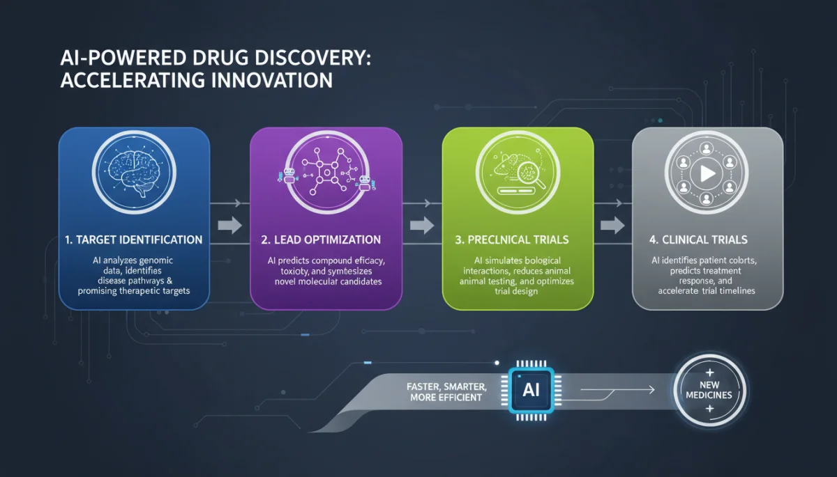 Stages of AI-driven drug discovery process optimization