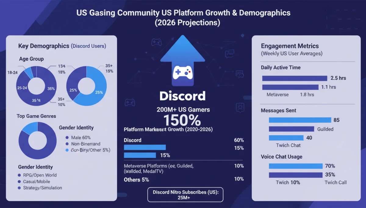 Discord user growth and emerging platform statistics in US gaming