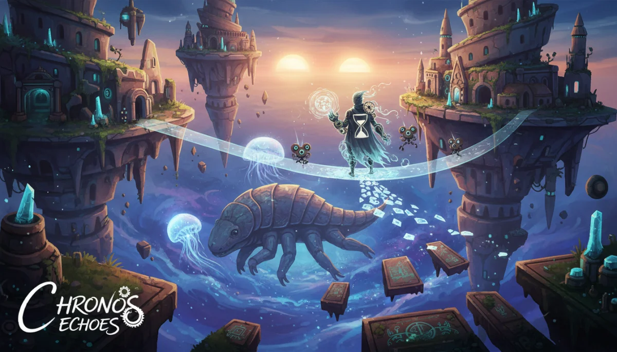 Concept art of a unique character in a fantastical indie game world