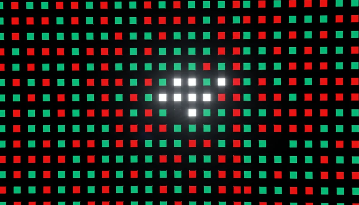 Close-up of a MicroLED display panel showing individual LEDs