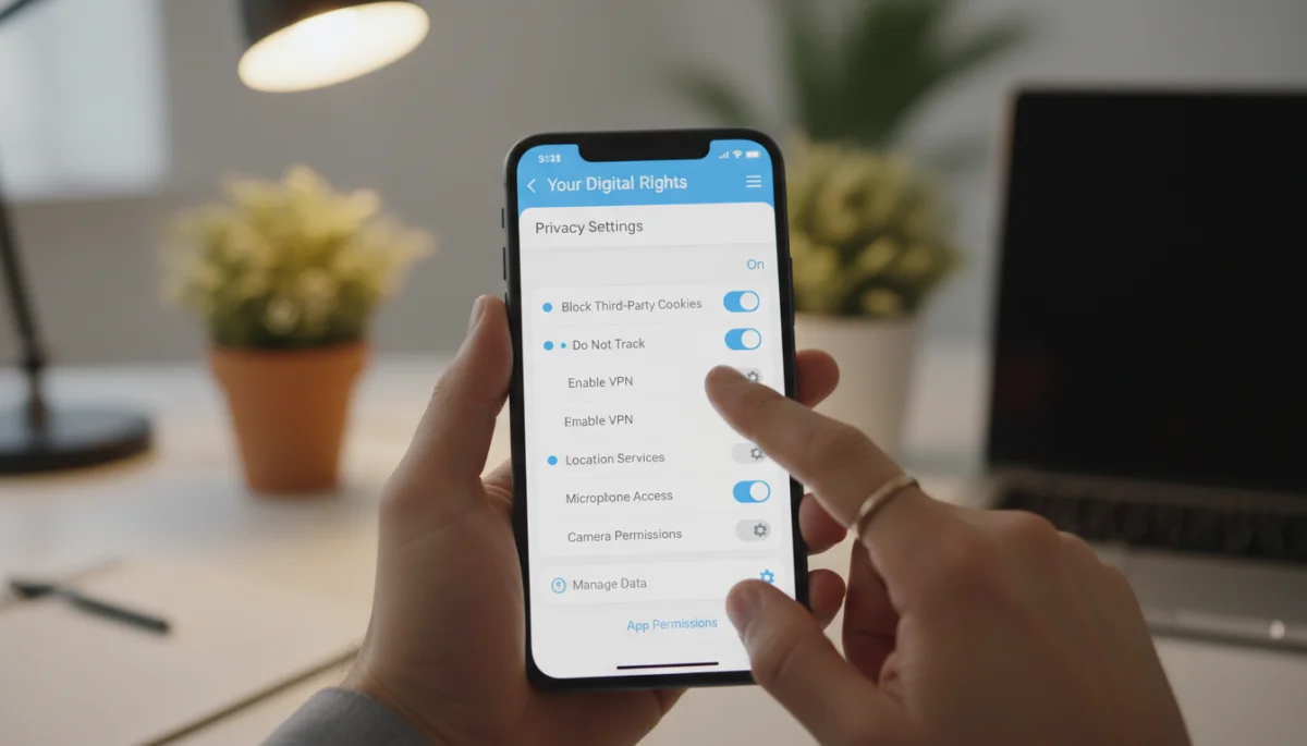 User adjusting privacy settings on a smartphone browser interface
