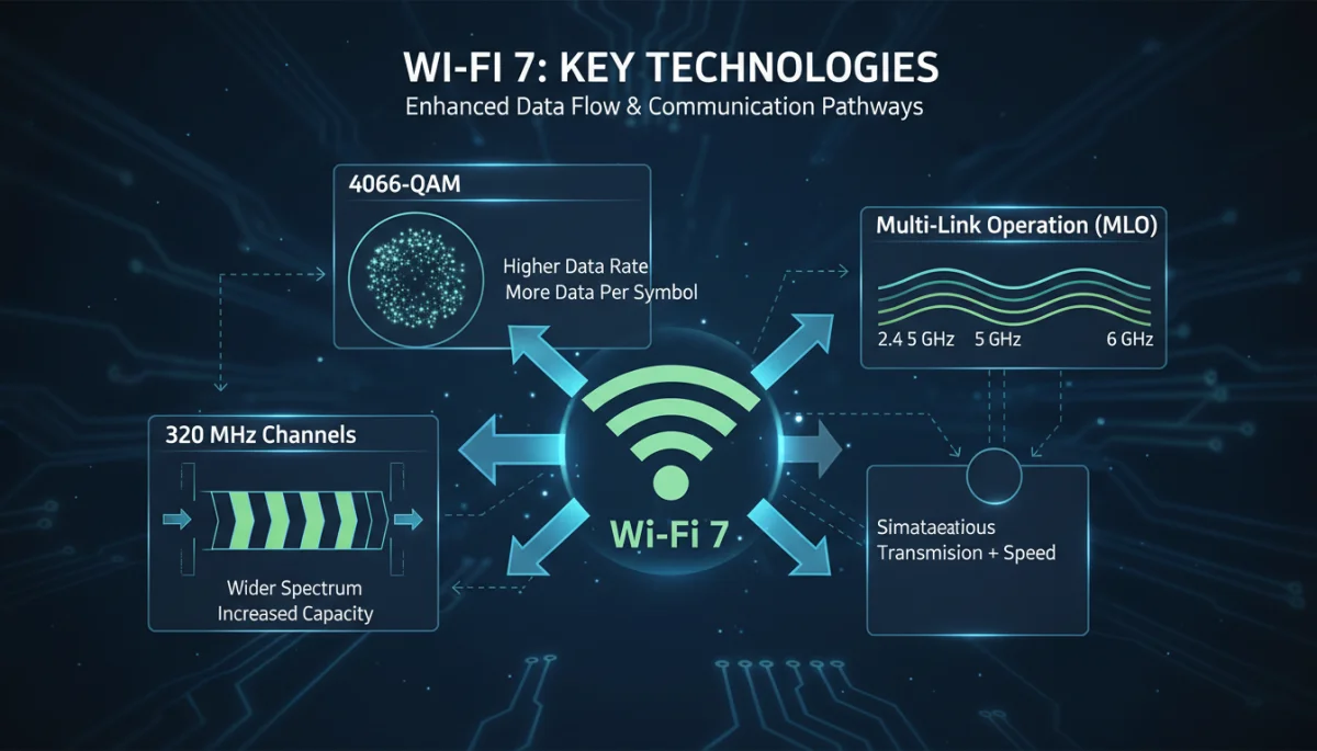 Wi-Fi 7 technological advancements diagram