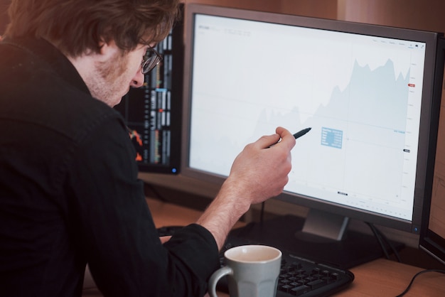 A person analyzing financial charts and graphs on a computer screen, representing research into a company's financial performance.