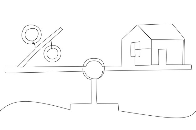 A graphic comparing fixed and variable interest rates. On one side, a stable, flat line represents the fixed rate. On the other side, a wavy line illustrates the fluctuating nature of the variable rate.