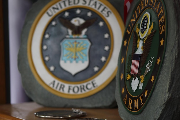 A close-up of a U.S Treasury seal with a slightly blurred background of a classroom setting. Focus is on the official emblem of the U.S government emphasizing the federal aspect of student loans