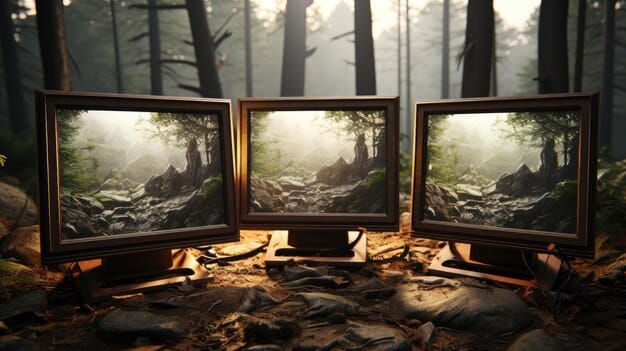 A split-screen image comparing low-resolution graphics of an older game on one side with high-resolution graphics of a modern game on the other, illustrating the importance of visual quality in modern game reviews.